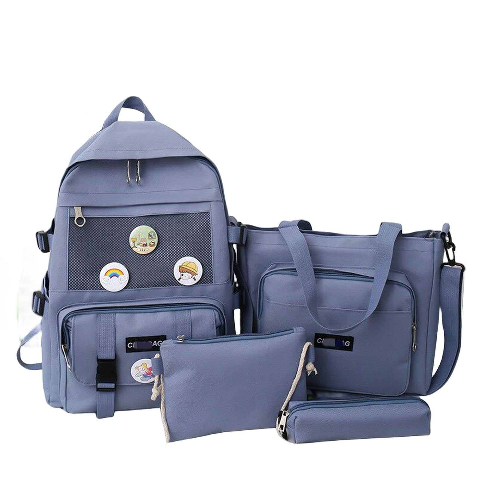 TEidea Mochila Escolar para niños Bolsas Escolares De Lienzo De Estilo Universitario - Set De 4 Piezas para Adolescentes Y Mujeres
