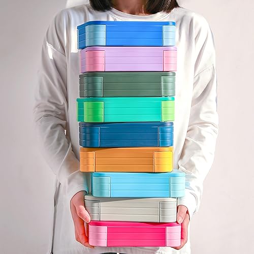 Miniatura 8 de Lonchera para niños, sin BPA, 3 en 1, a prueba de fugas, caja Bento para mochilas, apta para microondas y lavavajillas, contenedor de almacenamiento