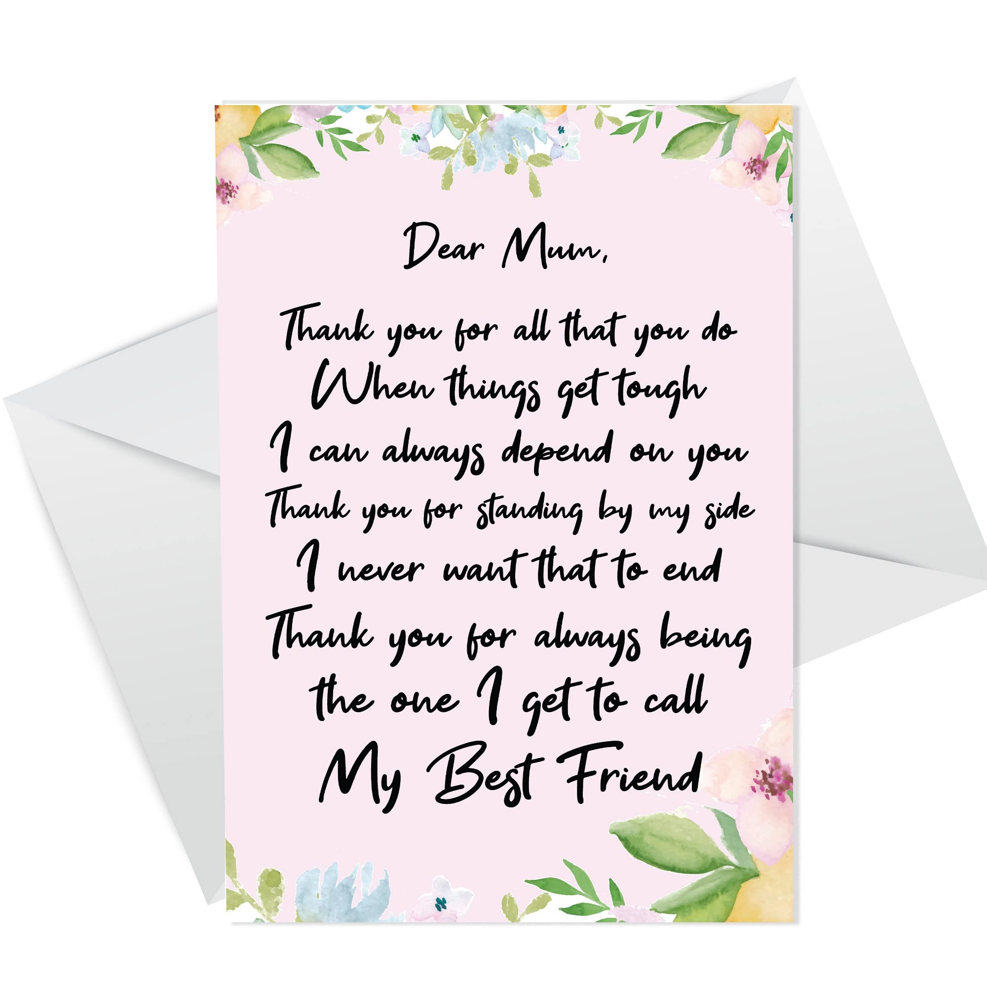 Birthday Mothers Day Card For Mum Poem From Daughter Son Special Card For Her