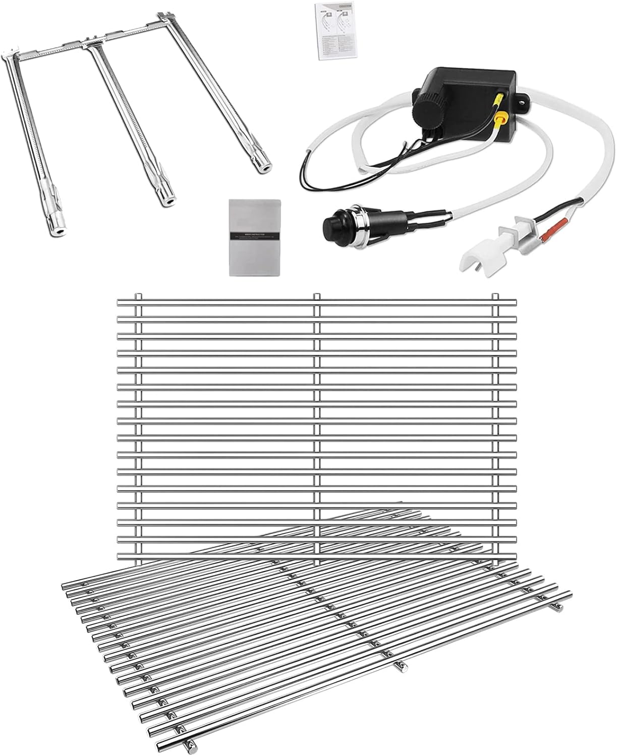 Grisun 7642 Grill Igniter, 69787 Grill Burner and 7639 Grill Grates for Weber Spirit 300 Series