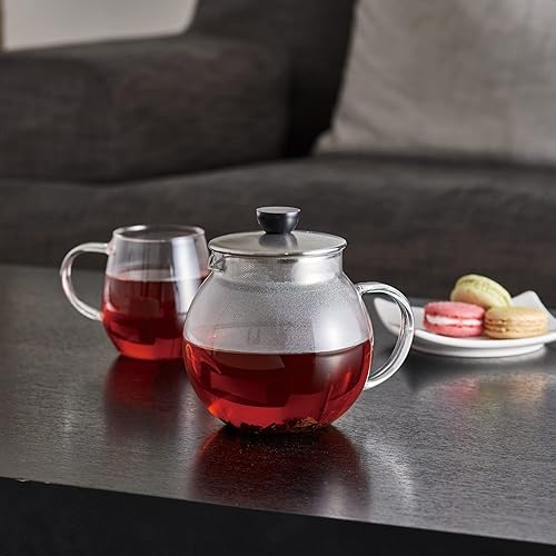 Miniatura 3 de Hario Jumping Leaf - Tetera con filtro de acero inoxidable, 20.3 fl oz, color negro