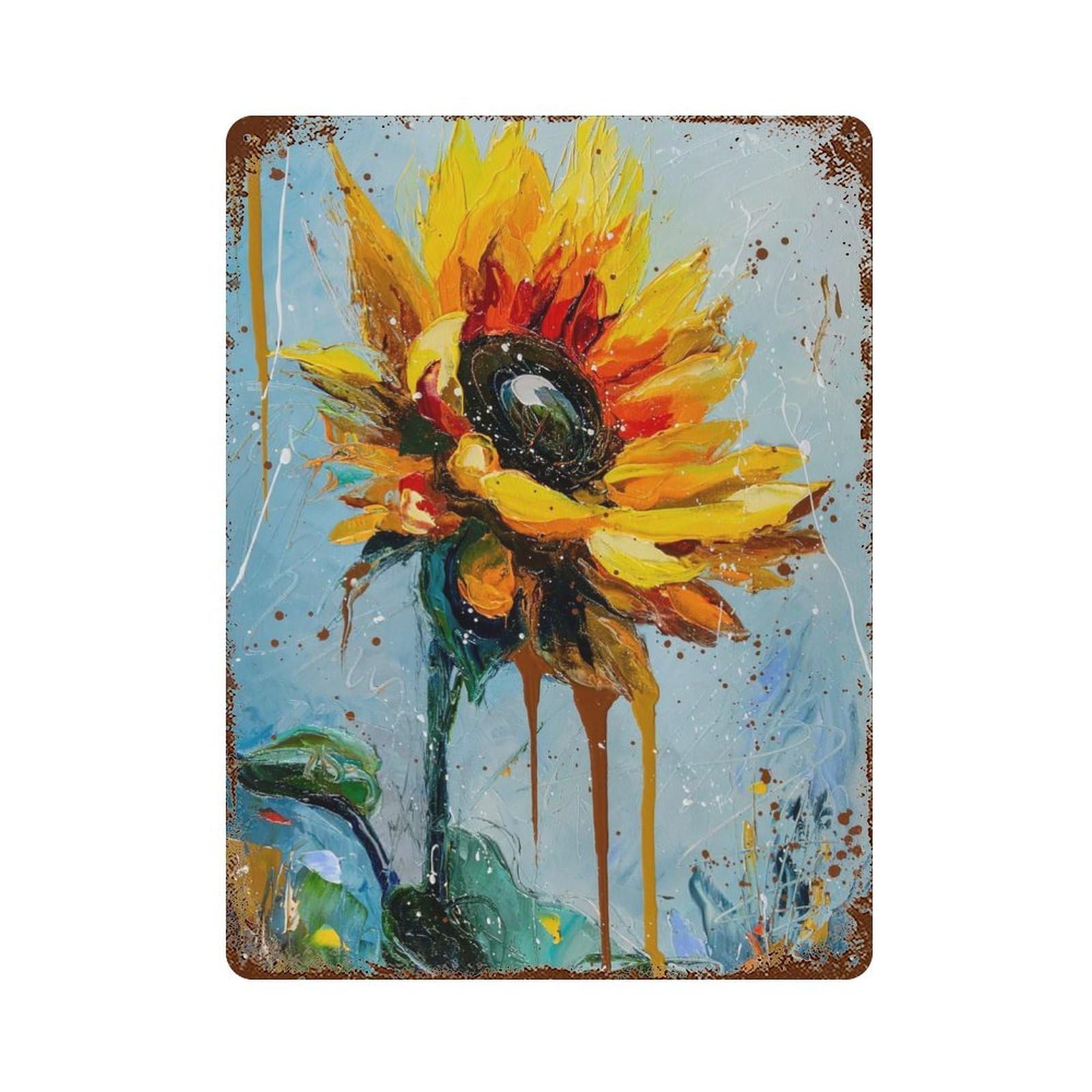 Burst of Life Rusty Metal Tin Sign 15.7"x11.8", Vintage Wall Decor for Garage, Pub Or Kitchen