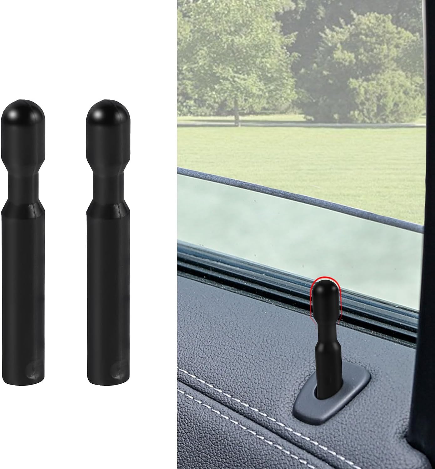 2Pcs Car Door Lock Knobs, Auto Interior Door Lock Pull Knob Control Post Pin, Car Door Lock Cover OEM Number FODZ-5421850-A Replacement for Ford F150 Accessories