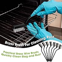 Vista 3 de Juego de 90 cepillos de alambre de mango curvo, cepillo de alambre para limpiar mampostería de metal para limpiar soldadura, escoria y herramienta