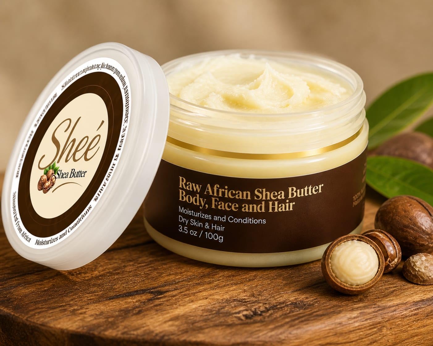Raw African Shea Butter, Unscented, 3.05 oz 100g