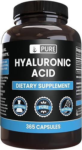 Ácido hialurónico 365 cápsulas puro sin rellenos de origen natural extra fuerte sin OMG 450 mg de porción
