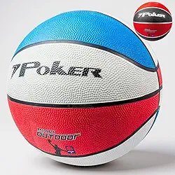 Bola Basquete Poker Outdoor Tamanho 7 Resistente Impermeável Quadra Cimento Reforçada Oficial Mirim