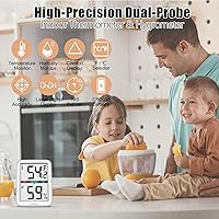 Vista 2 de Vaikby Higrómetro de precisión: medidor de humedad interior y termómetro de habitación con medidor de temperatura, monitor digital para comodidad