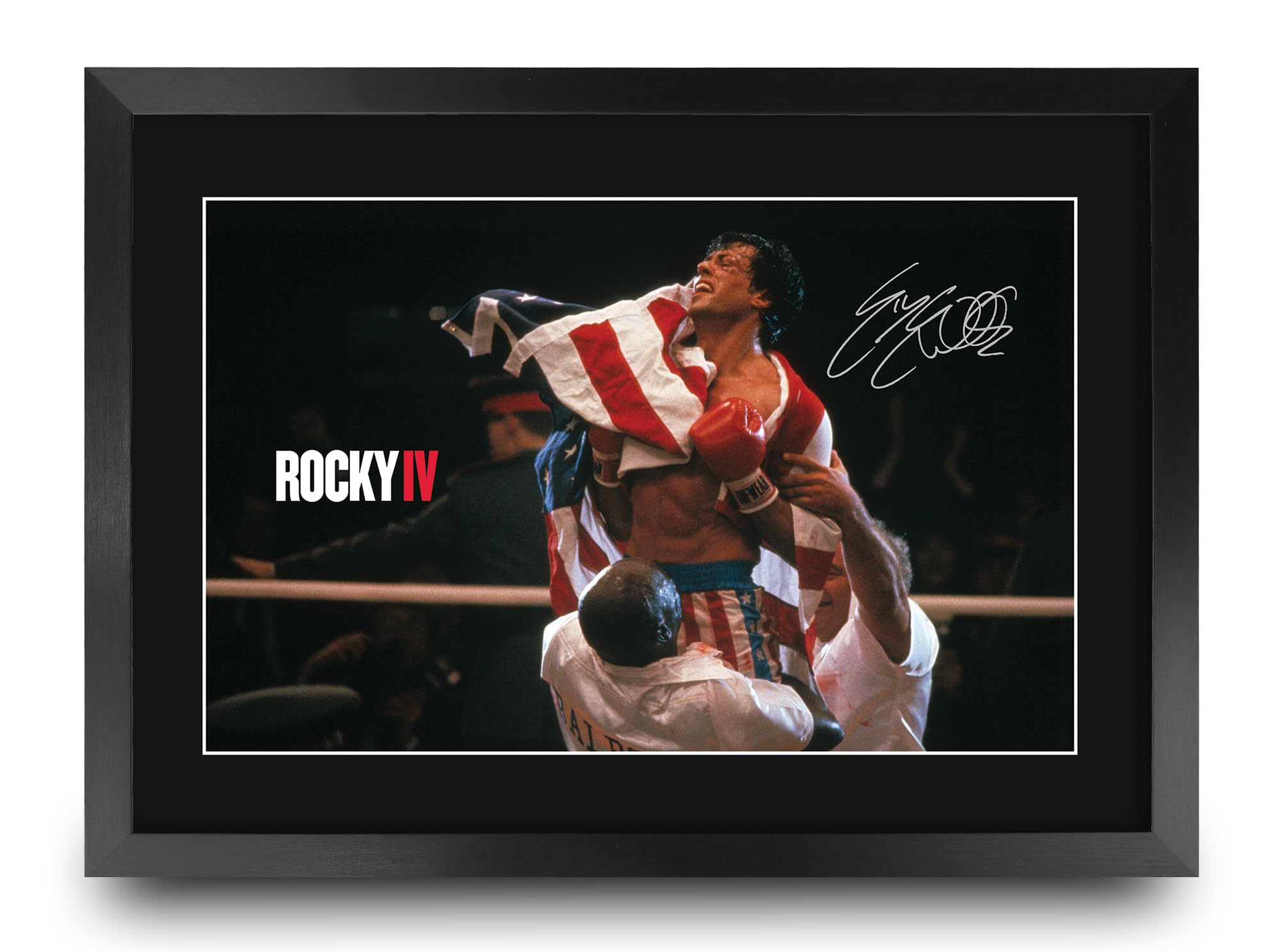 HWC Trading Rocky 4 Scene 3 Gifts Printed Signed Autograph Picture for Movie Memorabilia Fans - A3 Framed