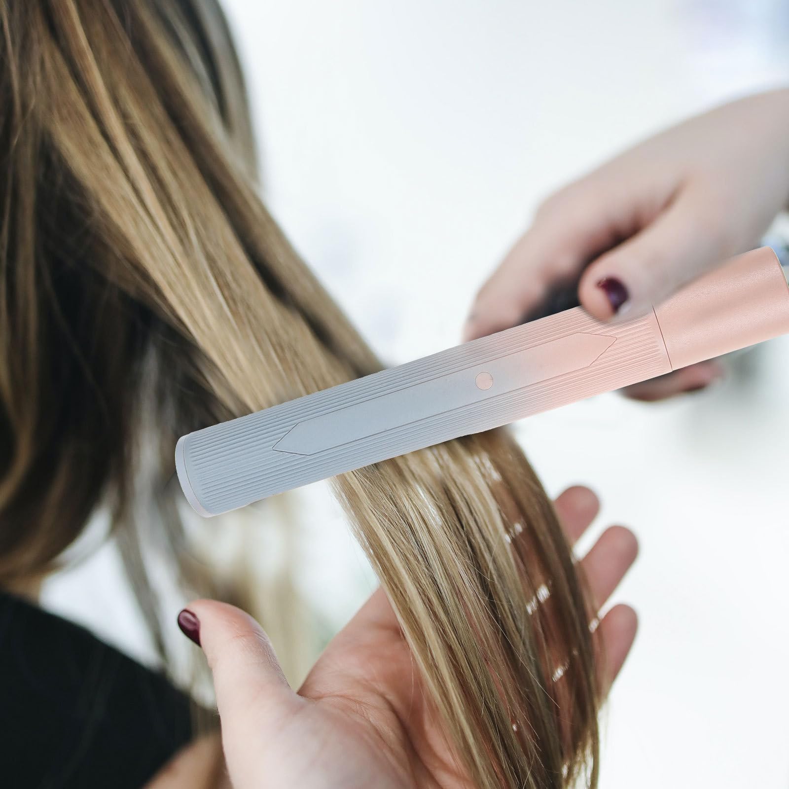 Cepillo Alisador de Cabello Inalámbrico Recargable Calefacción, Plancha Portátil Tipo C Usb, Ligero y Apto para Cabello Rizado y Fino en Festivales