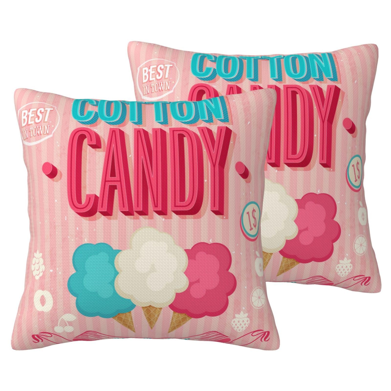 Housses de coussin aspect lin barbe à papa contre la déco terne x2