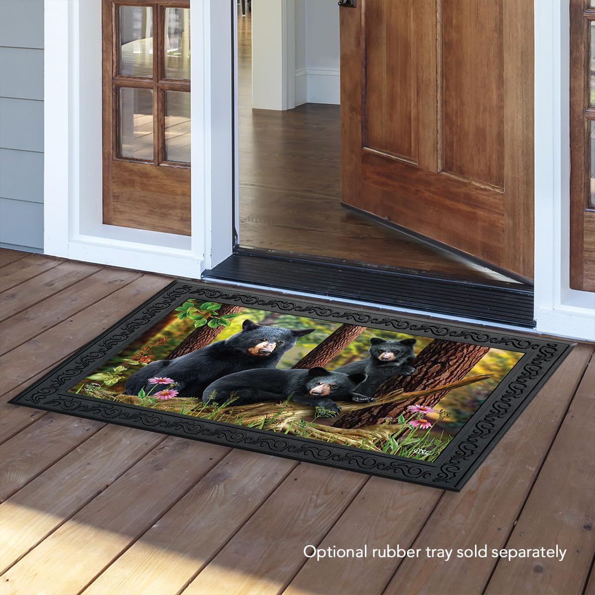 Briarwood Lane Black Bear Family Nature Doormat