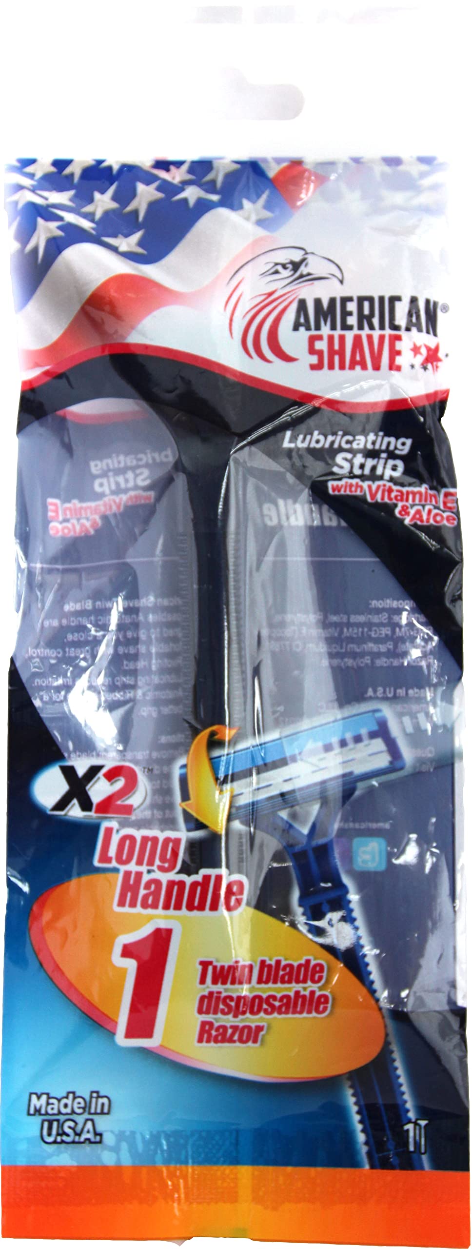 American ShaveX2 Comfort Grip Twin Blade Disposable Razors