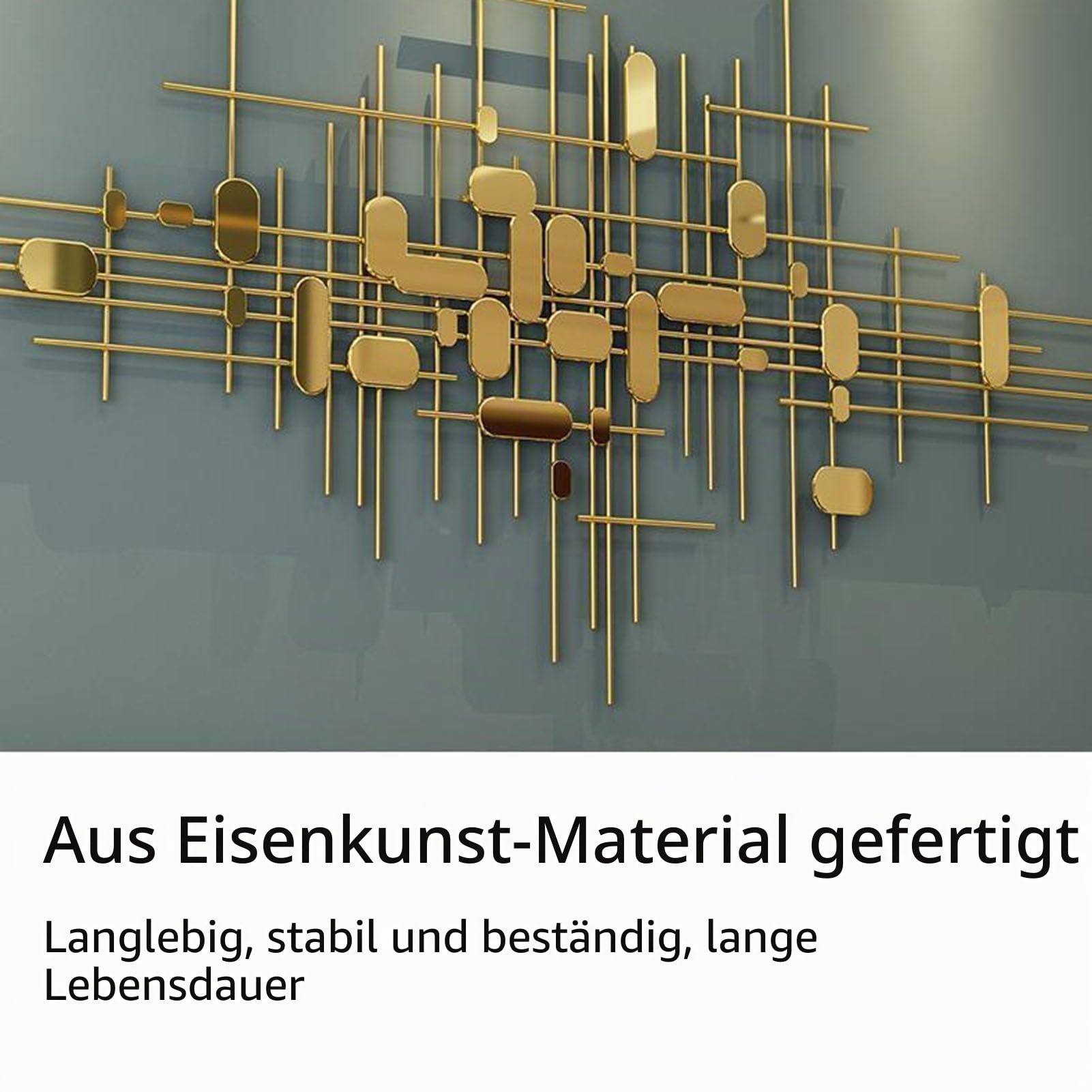 Gold Wanddekoration Für Wohnzimmer, Moderne Luxus Wandkunst 3D Metall Hängende Wand Skulptur, Hintergrundwand Ornament Für Schlafzimmer, Esszimmer, Attraktives Geschenk