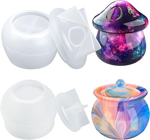 Moldes de resina para tarros con tapa moldes de silicona para fundición de resina epoxi, perfectos para manualidades de fundición de resina epoxi,