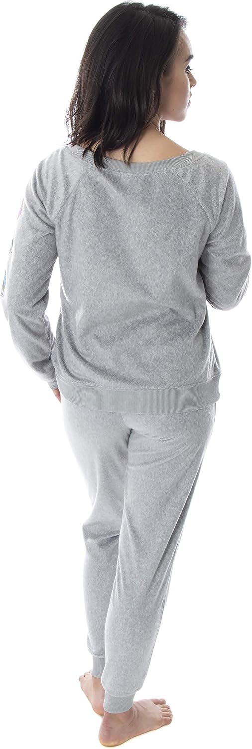 INTIMO NASA Worm Logo Women's Juniors' Space Shuttle Patches Shirt And Jogger Pants Pajama Set