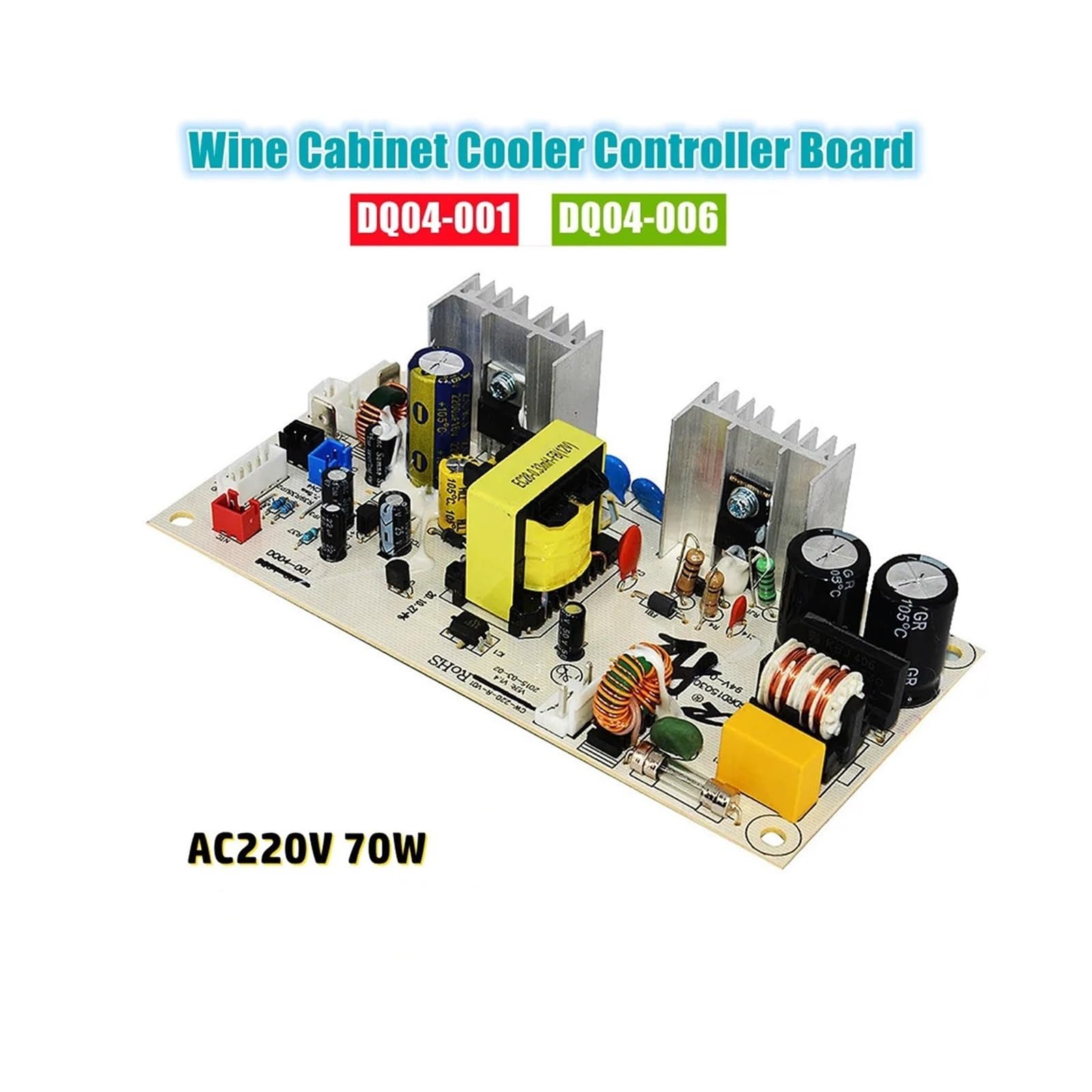 Placa de control de gabinete de vino, placa de circuito, placa de alimentación, RDKWS-30T AC220V 70W DQ04-001 DQ04-006, accesorios de placa base para gabinete de vino (DQ04-001)