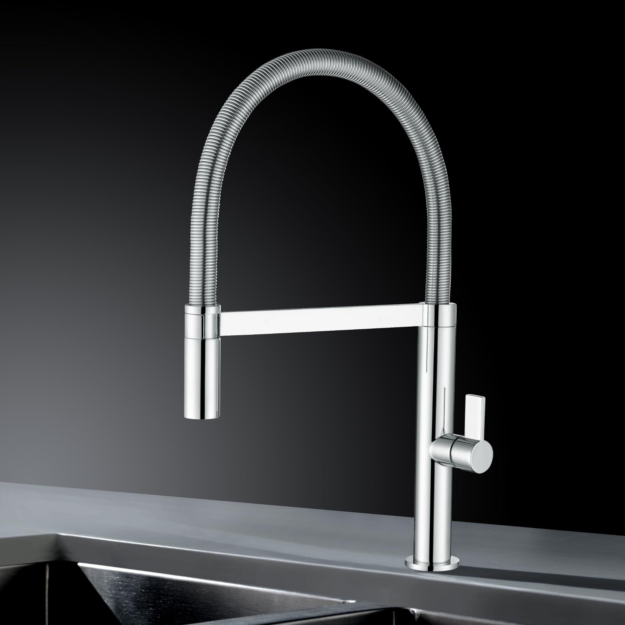 IMEX - Grifo Cocina Extraíble | Grifo Monomando Fregadero | Griferia Cocina con Ducha Flexible 360º | Grifería en Latón | Serie Laos | Color Cromado