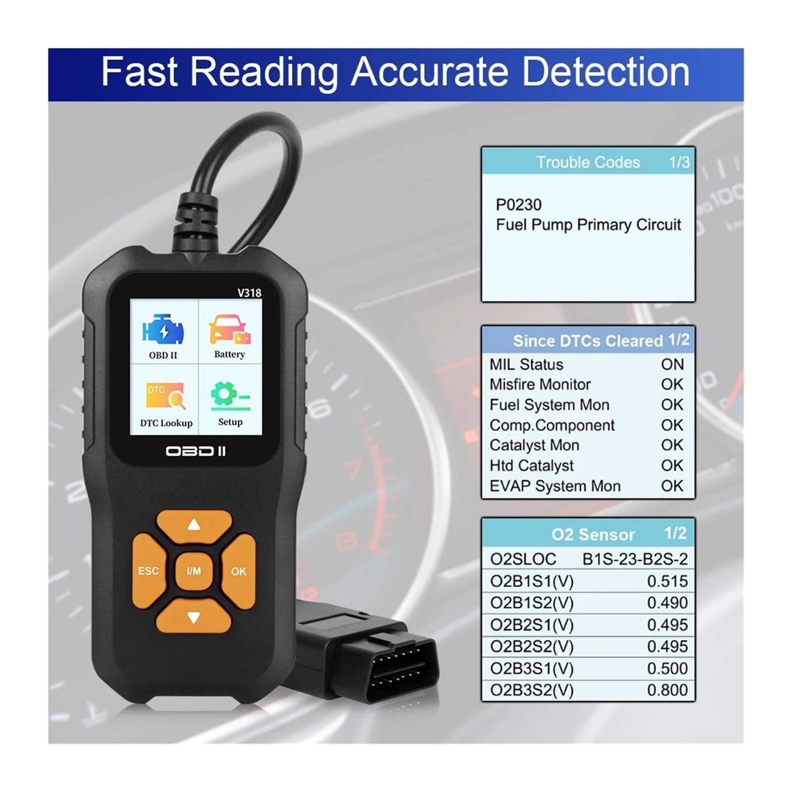 Amazon.co.jp: 車診断ツール V318 OBD2 コードリーダー スキャナー 車