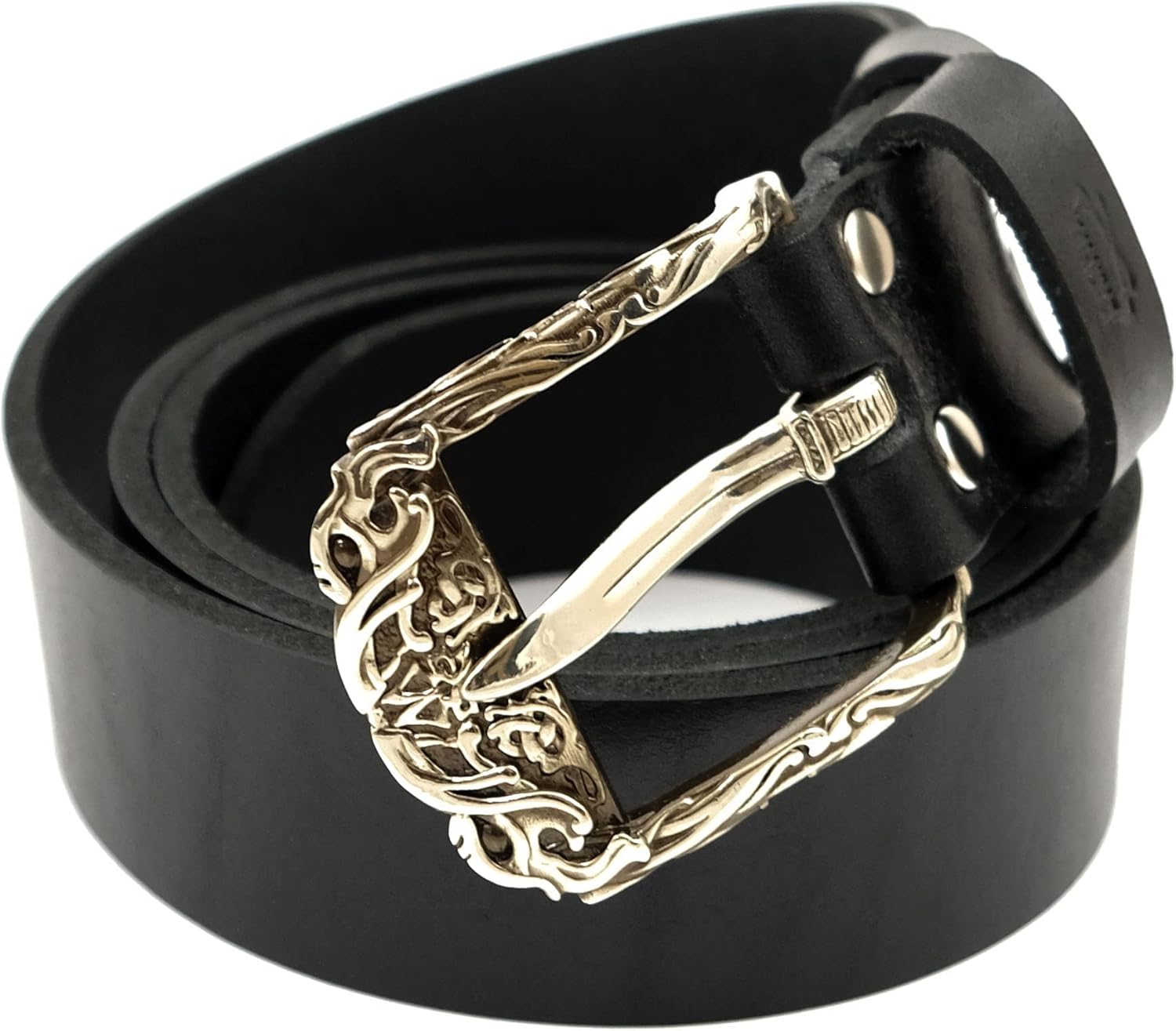 Odin's wolfs German silver belt buckle, Solid nickel silver Geri and Freki wolves frame type belt buckle, Old Norse Odins wild animal wolfs belt buckle for 1.5 inch belt