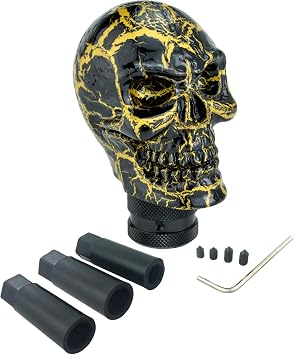 Skeleton Car Racing Shift Stick Speed Grip Knob Skull Gear Lever Shifter Handle Fit Most Manual Auto Transmissions, Black Pattern