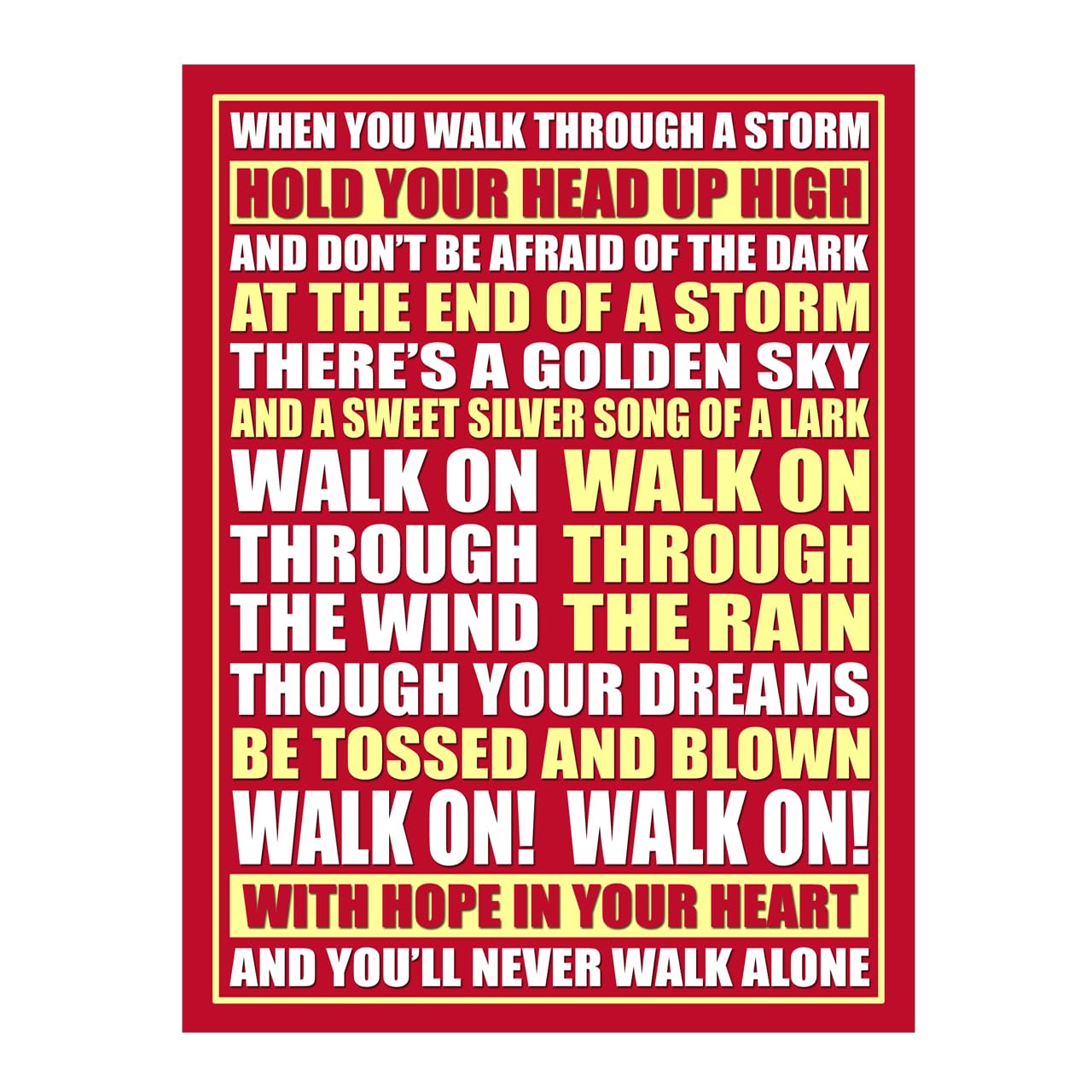 You Metal Sign Plaque Print Poster Liverpool YNWA Song Lyrics Fan Chant Football Gift Dad Man Cave Shed Home Bar Ref7053 (10x8 inches (Approx) 25cmx20cm) โ image 1
