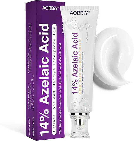 AOBBIY Azelaic Acid Acne Cream: Azelaic Acid For Face - Premium Azelaic Acid Cream - Face Skin and Beauty Care - Azelaic Acid Facial Cream, 1 Oz
