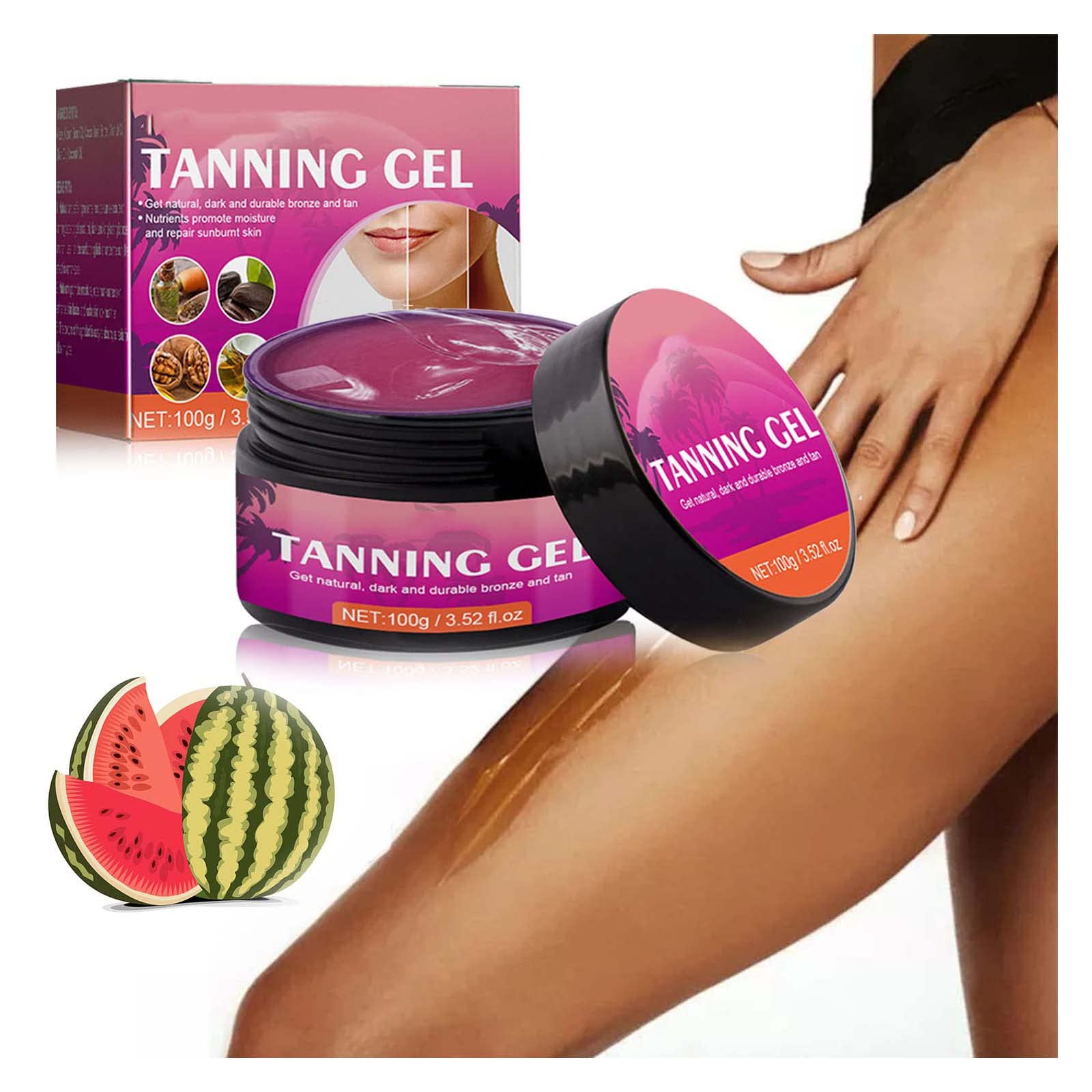 Extreme Dark Intensive Tanning Luxe Gel,Extreme Dark Intensive Tanning, Sunbed Tanning Accelerator,Peachapple Tanning Gel, Intensive Soft Brown Tanning Accelerator Cream for Outdoor Sun (Watermelon)