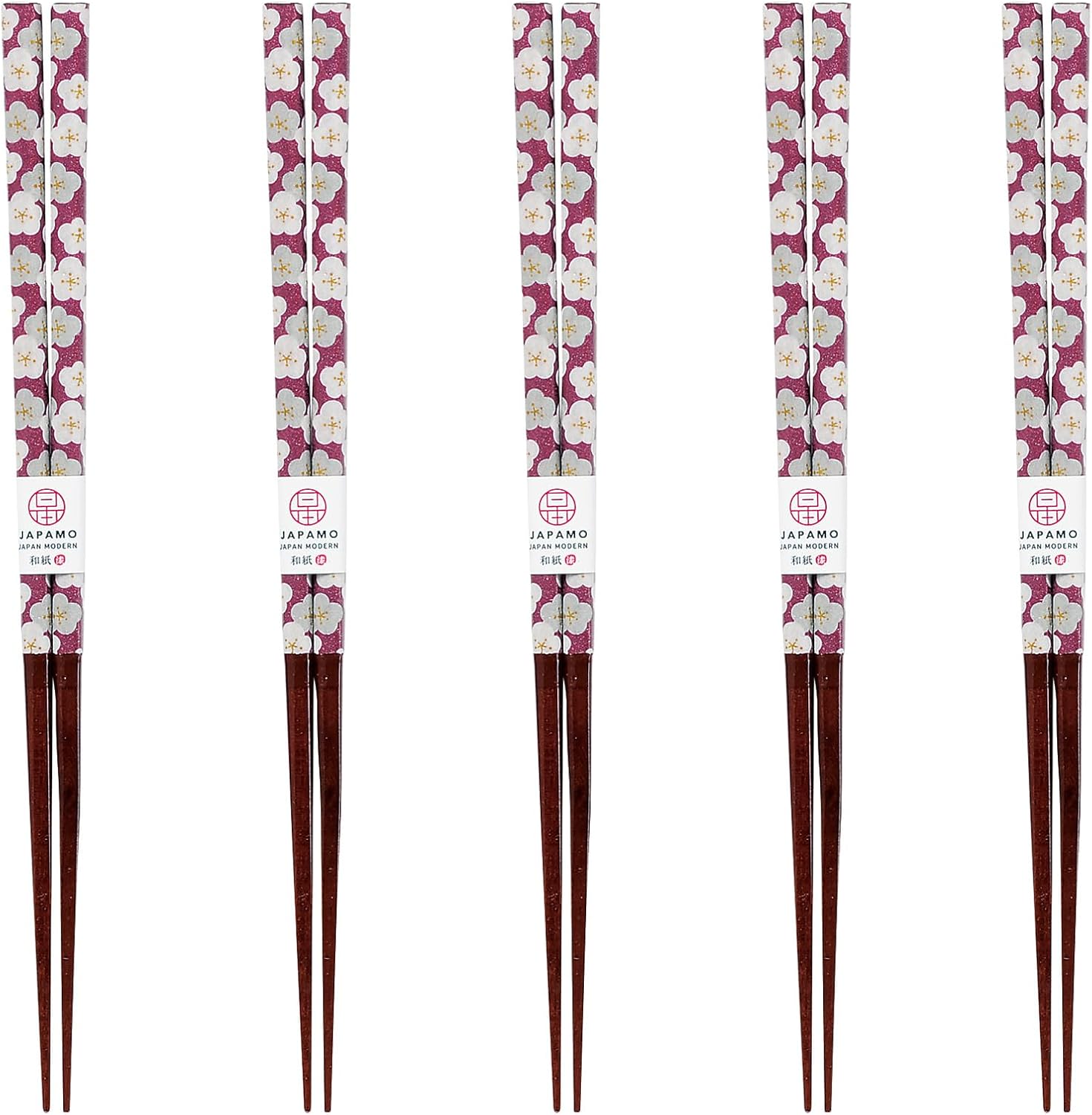 J-kitchens PID591842 Japanese Chopsticks, Set of 5 Pairs, Material: Wood, Chopsticks, Made in Japan