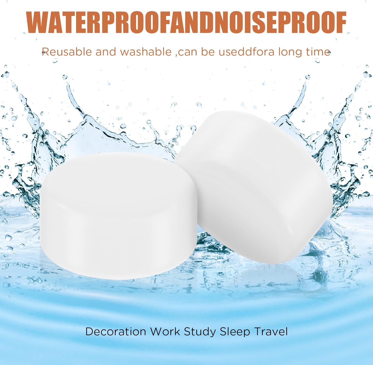 Soft Ear Plugs for Sleeping, Reble able Silicone Earplugs
