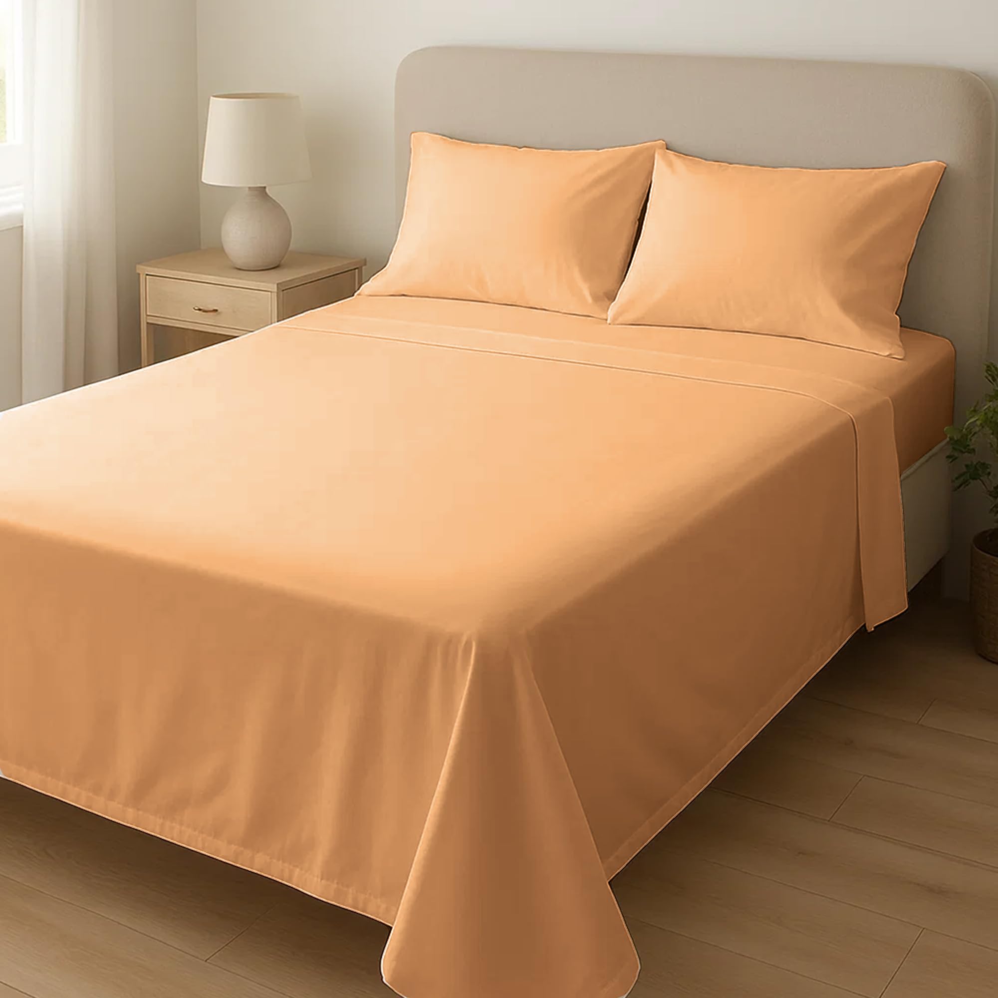 Home Sweet Home UK Microfibre Flat Sheets Double Size Breathable, Anti Wrinkle & Fade Resistant Bed Sheets 135x190cm Double Flat Sheet Washable Flat Bed Sheet For Double