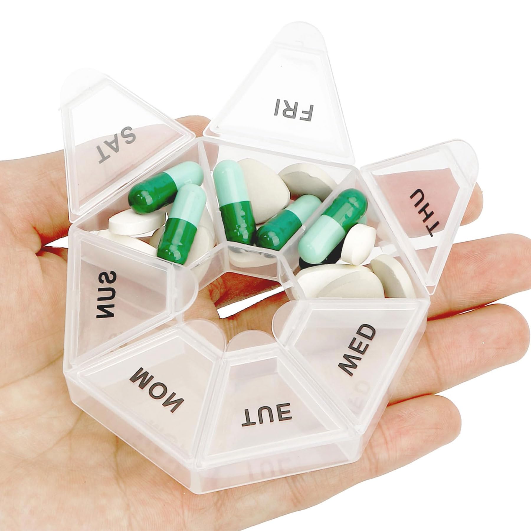 Pill Case Weekly Pill Organizer Pill Container Travel Pill Organizer Pilulier 7 Jours Pill Organizer 7 Day Vitamin Travel Case Organizers Medication