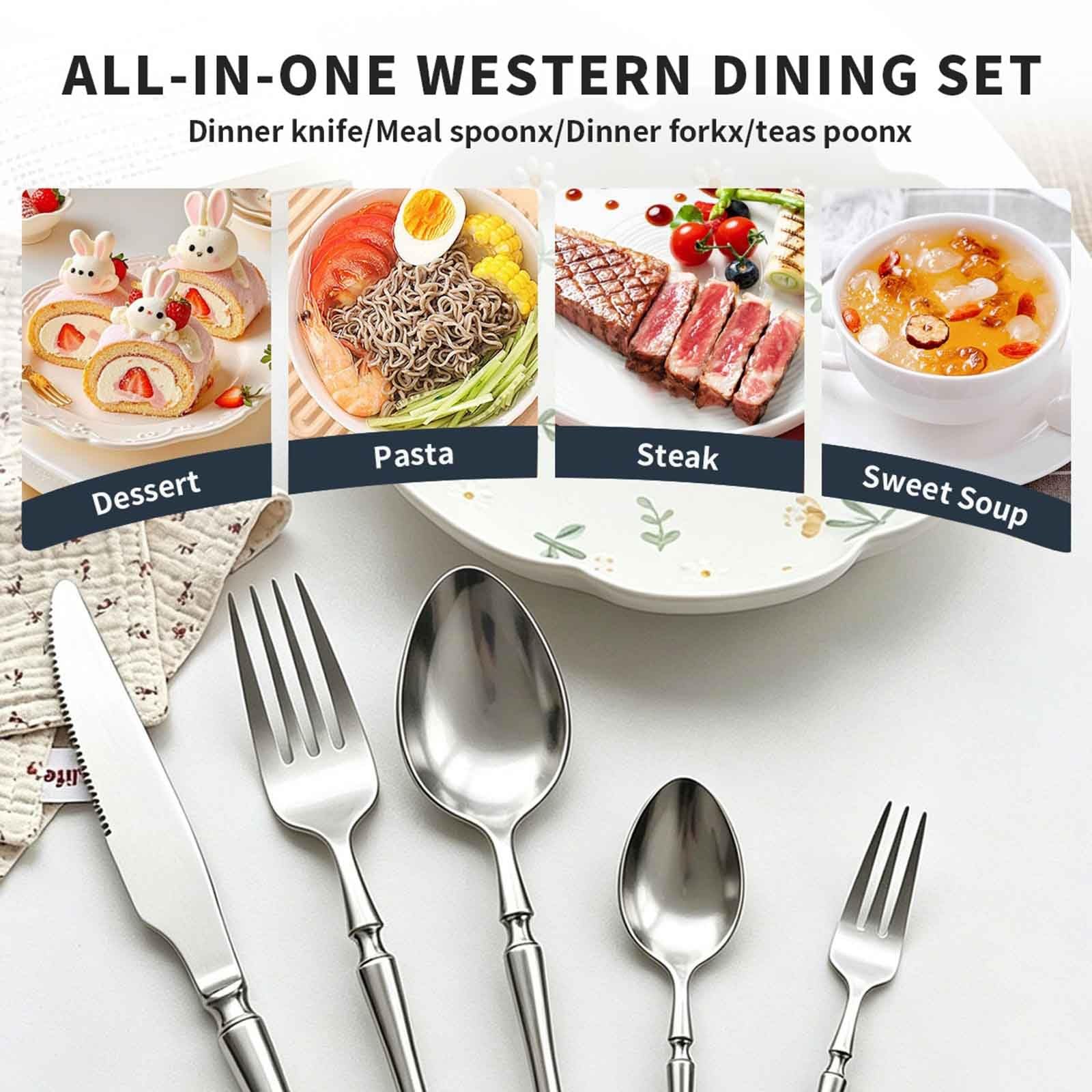 Silverware Set For 6, 30 Piece Flatware Set, Stainless Steel, Dishwasher Safe For Home, Knives Spoons And Forks Set(Rose Gold)