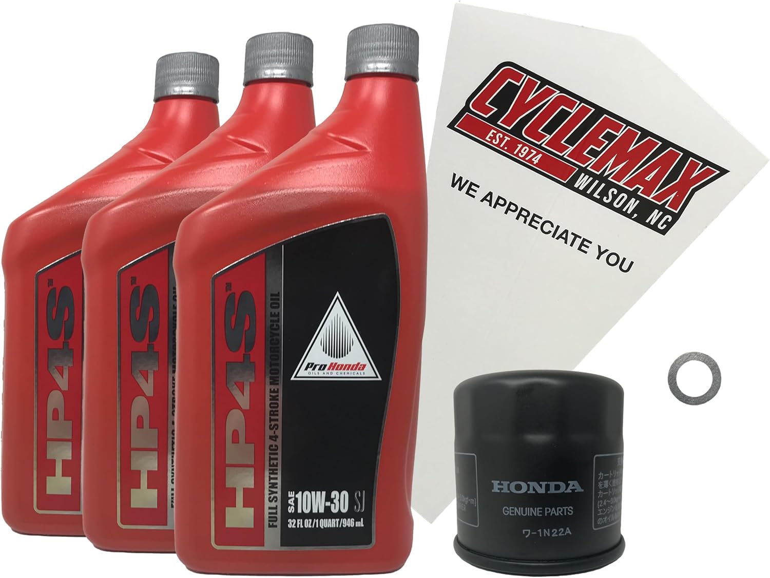 Cyclemax Full Synthetic Oil Change Kit compatible with 2003-2023 Honda CBR600RR