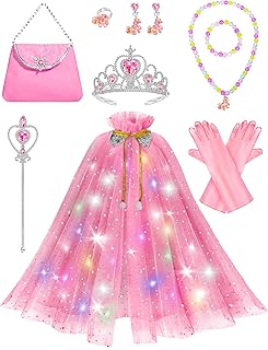 Light Up Princess Dress Up for Girls 3 4 5 6 Years Old | Toddler Dress Up Clothes with Accessories, Princess Toy for Kids Birthday Gift