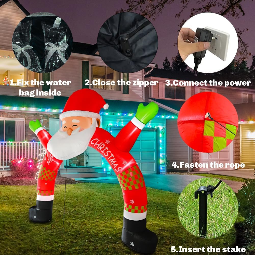 Christmas Archway Inflatable, 11 ft Santa Blow Up Arch with LED Light Christmas Inflatables Outdoor Decorations, Xmas Blow Up Decor for Lawn Home Party Yard Garden Décor - Image 4