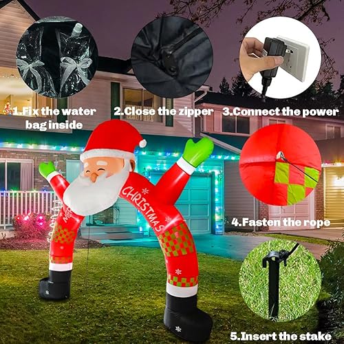 Miniatura 4 de Arco inflable de Navidad, arco inflable de Papá Noel de 11 pies con luz LED, decoraciones inflables de Navidad para exteriores, decoración inflable