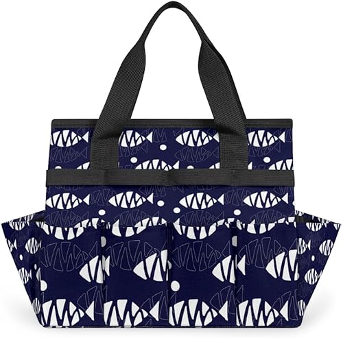 Bolsa de herramientas de jardín de peces abstractos para mujeres y hombres, bolsas de almacenamiento de herramientas de jardinería con 10 bolsillos,