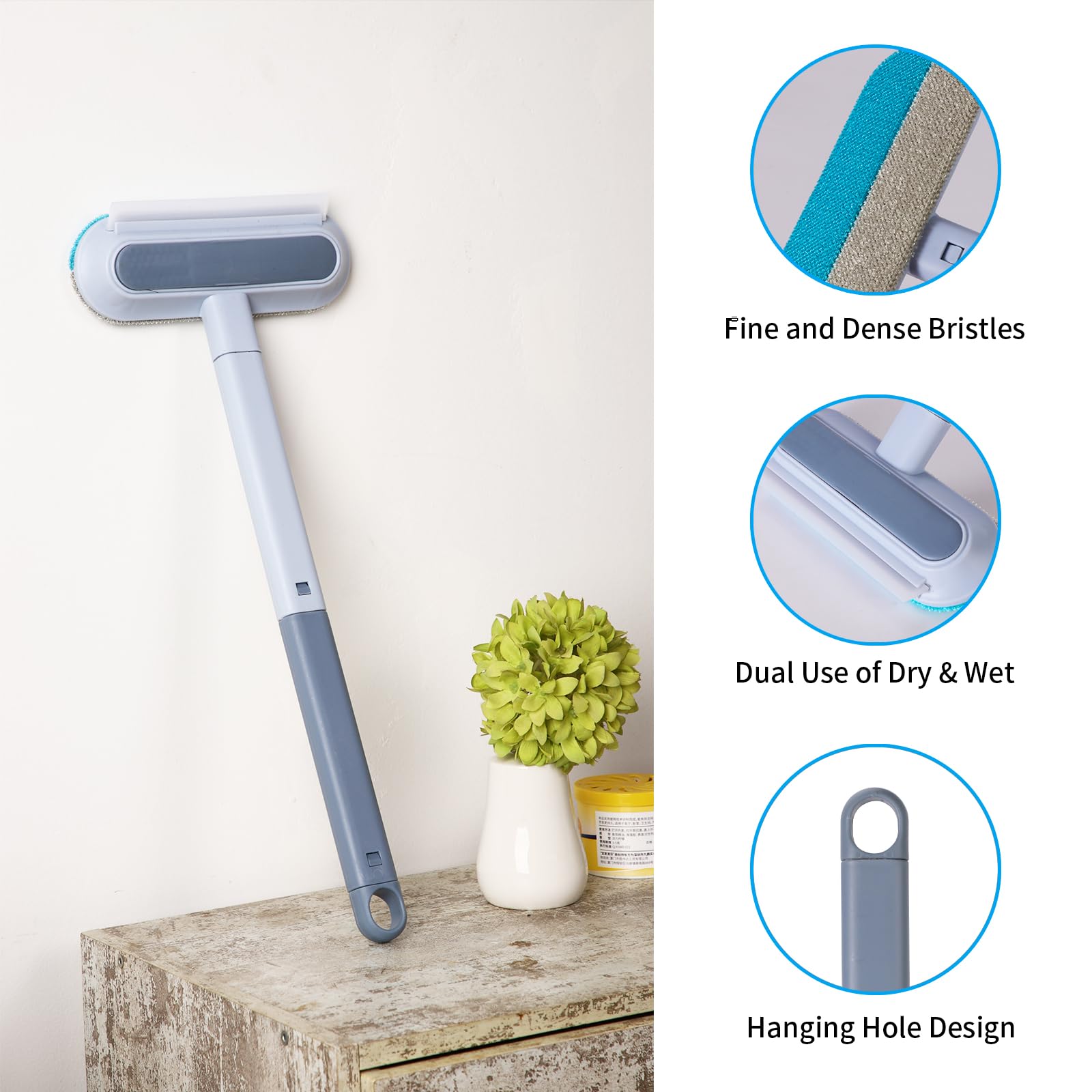 2Pcs Multifunctional Carpet Pet Hair Remover, 4 in 1 Dog Hair Remover Cleaning Brush - Image 3