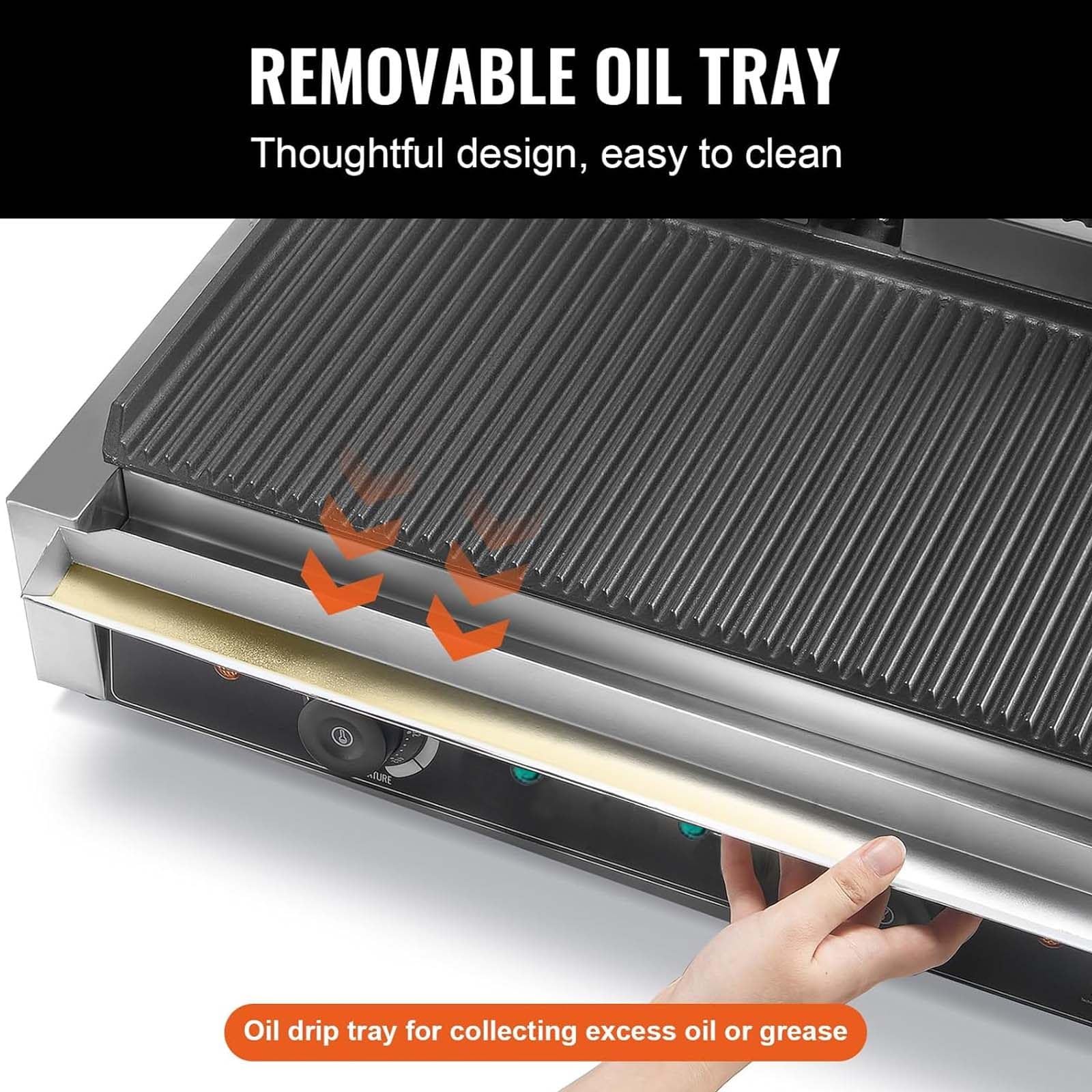 Komercyjna maszyna do opiekania kanapek, składany elektryczny grill kontaktowy o temperaturze 180°, dla początkujących i profesjonalistów, grill stołowy, 50–300°C, do mięs (19inx9inFlat)