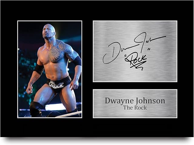 HWC Trading Dwayne Johnson Gift Signed A4 Printed Autograph The Rock Gifts Print Photo Picture Display