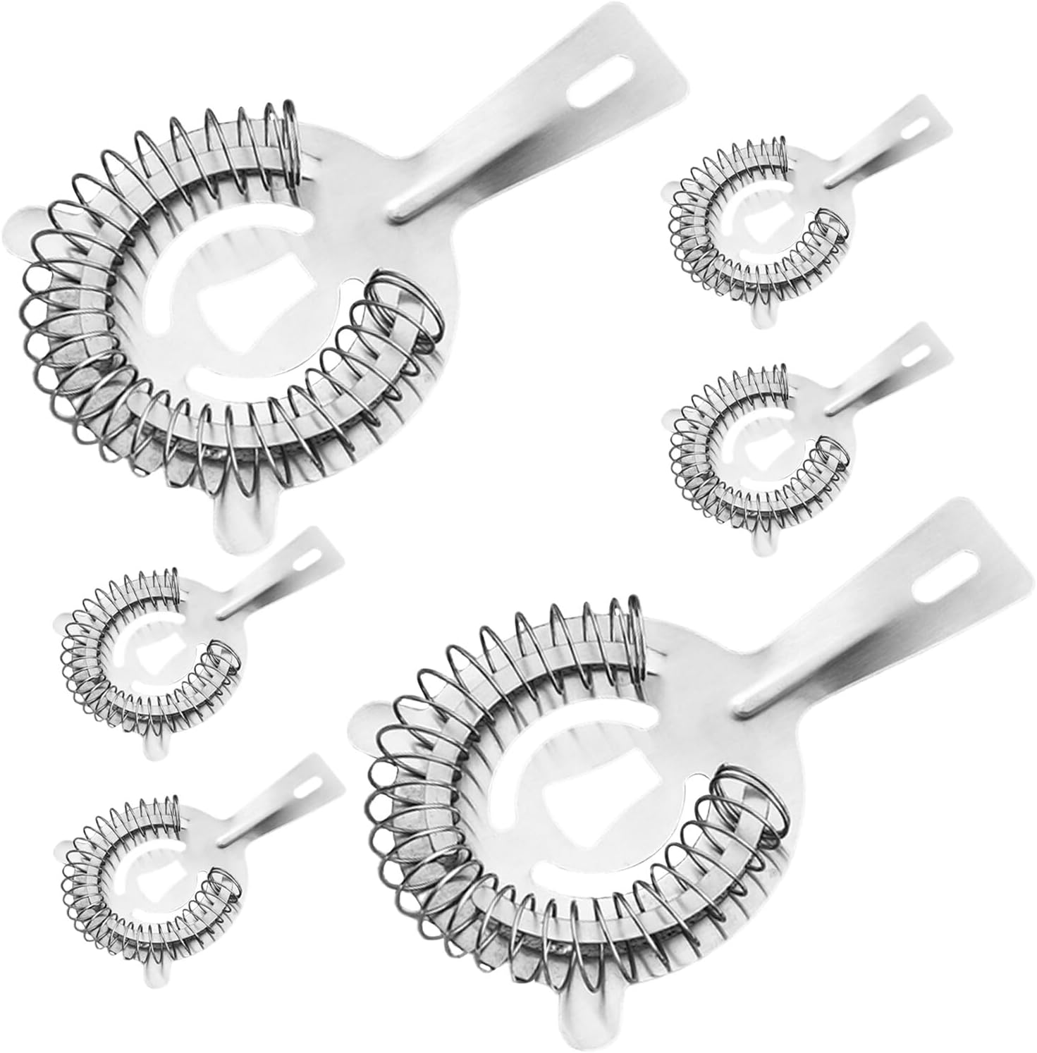 SHOWERORO 6 Pcs Stainless Steel Cocktail Strainer Fine Mesh Bar Sieve with Handle, Small Mesh Strainer for Bartenders and Home Bar Use