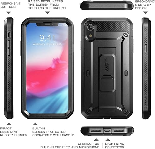 Miniatura 5 de SUPCASE Unicorn Beetle Pro Series - Funda antigolpes diseñada para iPhone XR, con protector de pantalla integrado de cuerpo completo, la funda