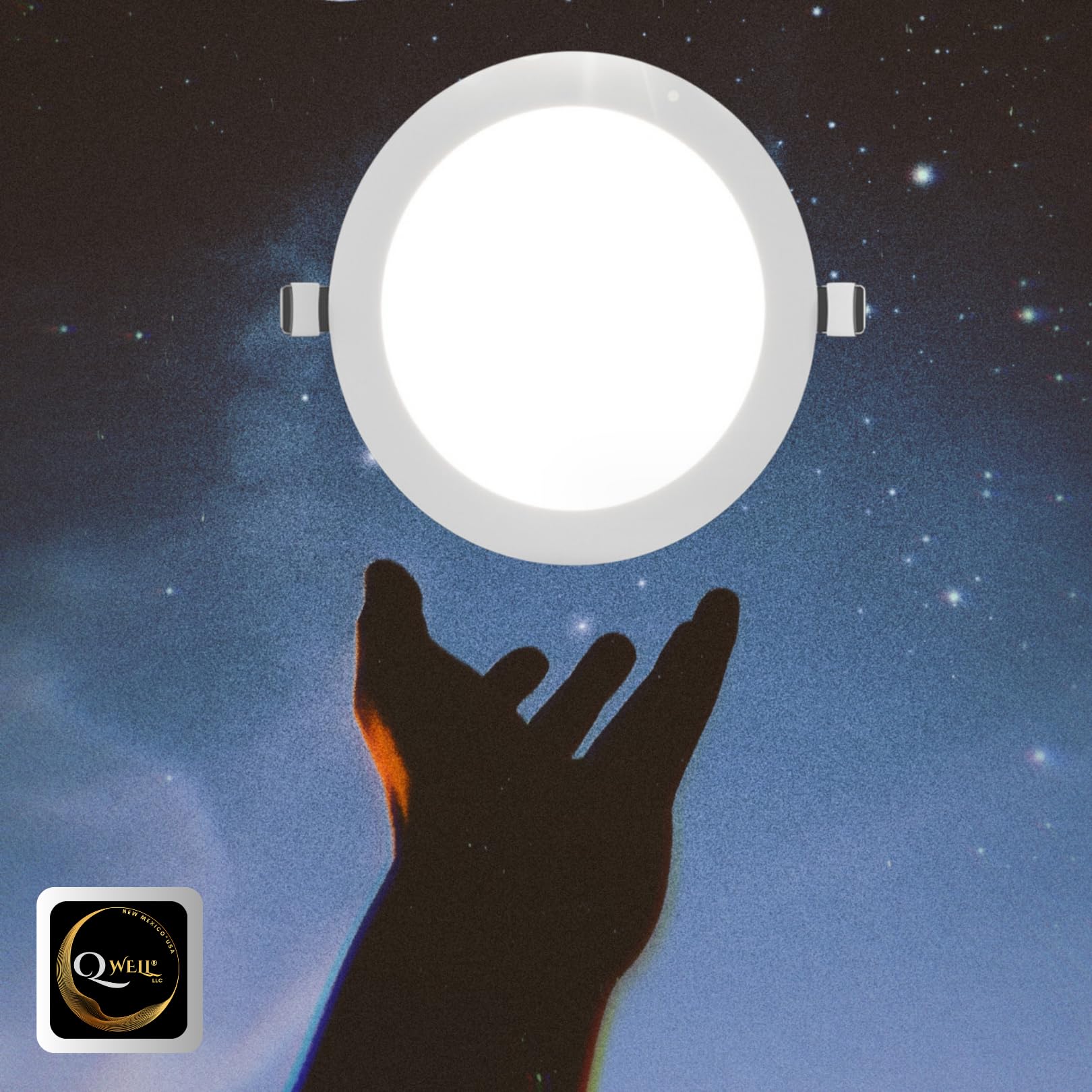 QWell® - 5 X Panel Downlight LED Redondo 20W | 20 cm. | 2200 LM 6000K | Extraplano Empotrar en Techo | Eficiencia Energética Clase B | Vida útil 50,000 Hrs | Driver Incluido