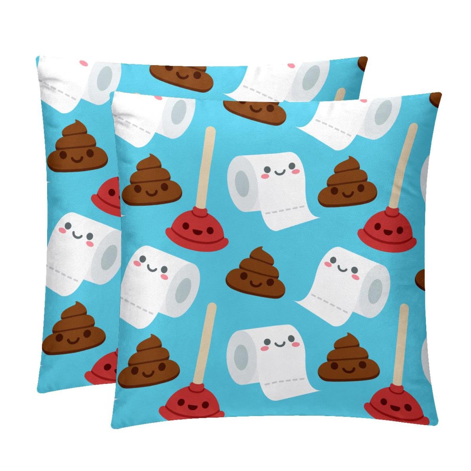 TDGKPZ Funny Throw Pillow Cases 2 Pack Pillowcases Zipper Cushion Covers For Bedroom Living Room 45x45cm