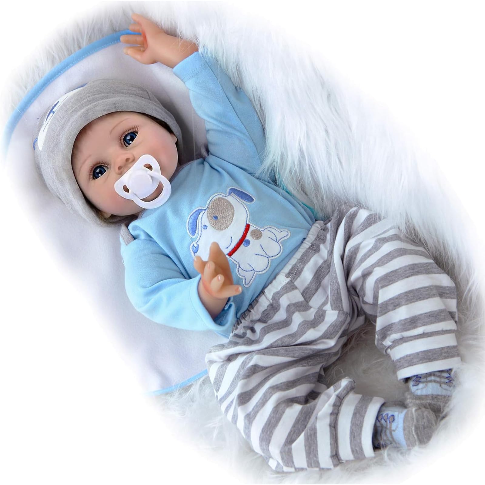 ZIYIUI Bambola Reborn 22 Pollici 55 Centimetri Simulazione Bambole Bambino Realistico Morbido Vinile Silicone Fatto a Mano Bambole Reborn Maschio Giocattolo Neonato Regalo