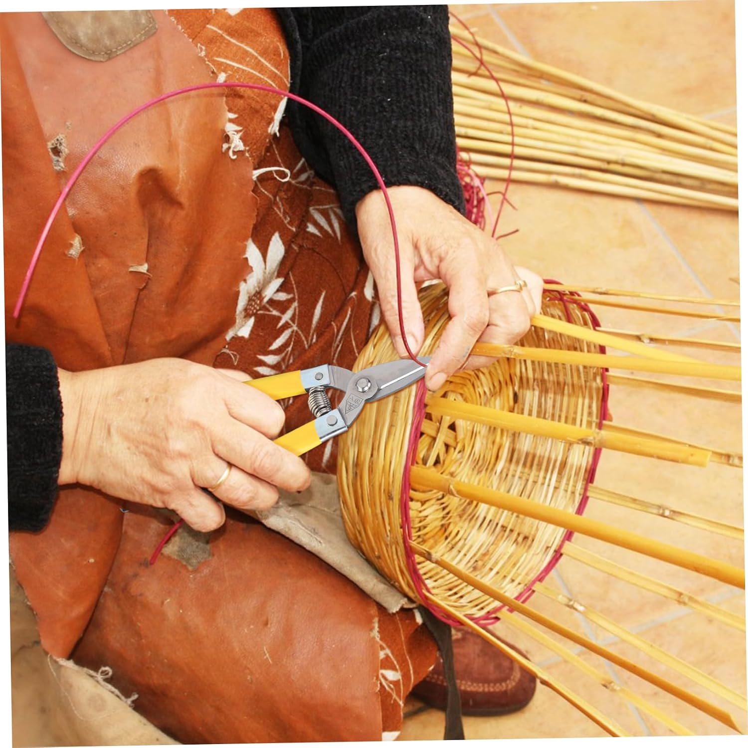 FONDOTIN Metal Wicker Repair Tool Rattan Weaving Pry Knife Scissors for Furniture Repair Durable Weaving Kit for Rattan Baskets Wicker Crafts