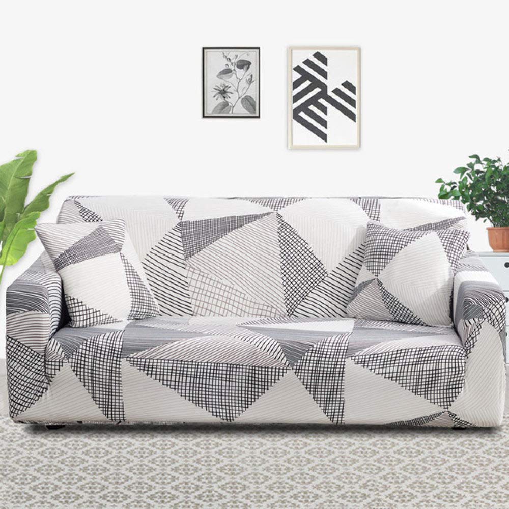 Housse de canapé d'angle extensible à motif géométrique pour salon 4 places