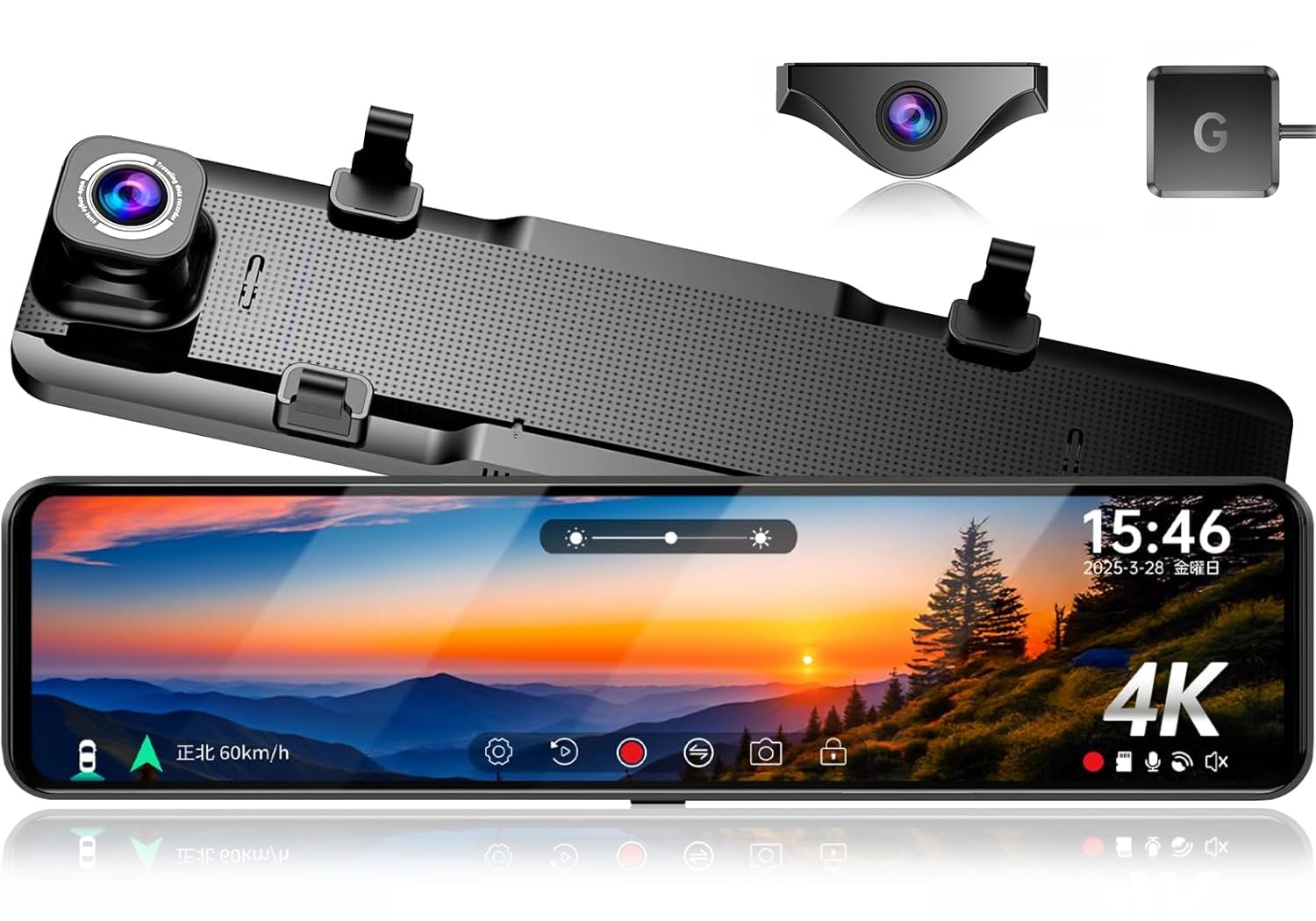 JADO ドライブレコーダー ミラー型 4K 12インチ ドラレコ 前後カメラ…