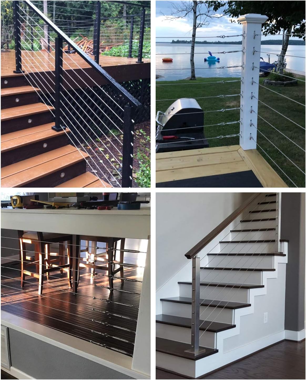 Frее Shірріng 🛒 HOSOM 1/8 Stainless Steel Cable, 650FT Steel Cable Railing, T316 Cable Railing, Wire Deck Railing, 7 x 7 Strands Construction Uр Tо 40% оƒƒ HOSOM 1/8 Stainless Steel Cable, 650FT Steel Cable Railing, T316 Cable Railing, Wire Deck Railing, 7 x 7 Strands Construction